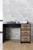3 Drawer Desk in Black with Wood Effect By Lloyd Pascal