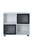4 Cube with 2 Mesh Black Doors in White By Lloyd Pascal