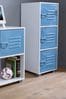 Cabinet with 3 Blue Metal Doors in White By Lloyd Pascal