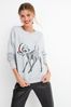 Grey Bambi Christmas Graphic Sweatshirt