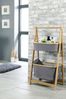 Climate 2 Tier Folding Basket Storage in Grey and Bamboo By Lloyd Pascal