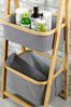 Climate 2 Tier Folding Basket Storage in Grey and Bamboo By Lloyd Pascal