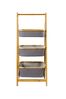 Climate 3 Tier Folding Basket Storage in Grey and Bamboo By Lloyd Pascal
