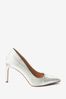 Silver Leopard Pointed Court Shoes