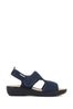 Fly Flot Blue Wide Fit Ladies Touch-Fastening Sandals