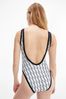 Calvin Fixed Klein White Scoop Back One Piece Swimsuit