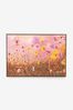 Pink Artist Collection 'Cosmos Flower Meadow' Landscape by Siobhan Mcevoy Framed Canvas