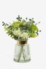 Lipsy Green Artificial Floral In Glass Vase