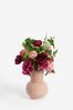 Pink Artificial Floral In Ceramic Vase