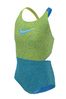 Nike Blue/Green Crossback Dot Print Swimsuit