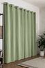 Olive Green Soft Marl Eyelet Blackout/Thermal Curtains