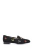 Jones Bootmaker Black Swallow Ladies Leather Embroidered Loafers