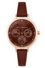 French Connection Brown Leather Strap Watch