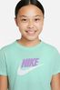 Nike Mint Green Futura Cropped T-Shirt