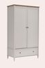 Pale French Grey Eleanor Two Doors One Drawer Wardrobe