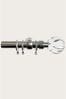 Chrome 28mm Metal Curtain Pole With Vivien Glass Finial
