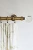 Antique Brass 28mm Metal Curtain Pole With Vivien Glass Finial