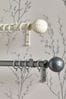 Pale Charcoal 28mm Metal Curtain Pole With Swirl Finial