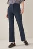 Navy Blue Tailored Elasticated Back Boot Cut Trousers
