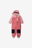 Polarn O Pyret Pink Waterproof Fleece Lined Rainsuit All-In-One