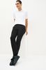 Black Elasticated Waist Slim Fit Stretch Chino Trousers