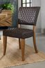Bentley Designs Pair of Logan Rustic Oak Upholstered Chairs