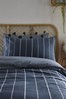 Appletree Blue Delta Stripe Duvet Cover and Pillowcase Set