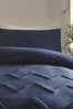 Appletree Blue Chevron Tuft Duvet Cover and Pillowcase Set