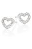 Beaverbrooks Silver Cubic Zirconia Heart Stud Earrings