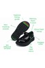 ToeZone Black Patent Single Strap Novelty Mouse School Shoes