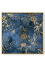 Art For The Home Blue Golden Blooms Box Framed Canvas
