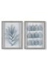 Art For The Home Set of 2 Blue Delicate Leaves Framed Art