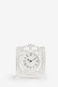White White Vintage Carved Wood Mantel Clock