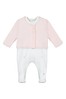 Emile et Rose Pink All-In-One With Bud Embroidery & Cardigan