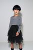Black Tiered Tulle Mesh Skirt (3-16yrs)