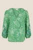 Monsoon Green Embroidered Dot Print Blouse