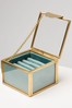 Oliver Bonas Blue Scallop Glass Ring Box