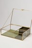 Oliver Bonas Green Scallop Glass Jewellery Box