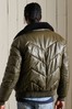 Superdry Green Heritage Leather Puffer Jacket