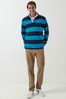 Crew Clothing Company Blue Heritage Stripe Rugby Top