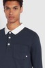Farah Blue Holstrom Organic Cotton Long-Sleeve Polo Shirt