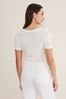 Phase Eight White Kinsley Pointelle Jersey T-Shirt