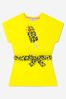 Girls Organic Cotton Jersey Dress in Yellow