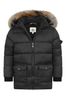 Boys Authentic Fur Down Jacket in Black