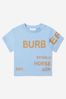 Baby Cotton Logo Print T-Shirt in Blue