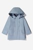 Girls Hooded Trench Coat in Blue