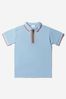 Boys Cotton Branded Polo Shirt in Blue