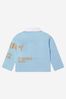 Baby Boys Cotton Logo Print Polo Shirt in Blue