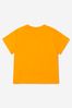 Baby Boys Organic Cotton Jersey Logo T-Shirt in Orange