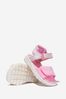 D&G Girls Lycra Logo Strap Pink Sandals